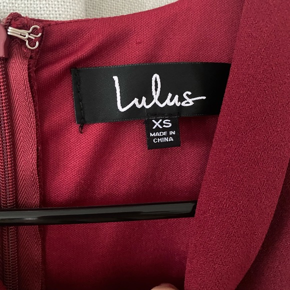 LULÚS Maroon Assymetric Midi Dress Size XS - Picture 3 of 3
